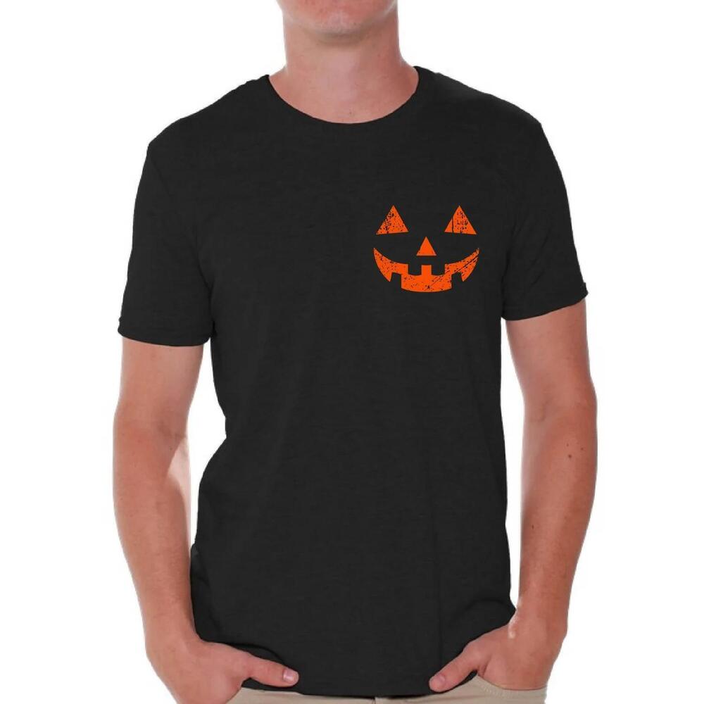 Halloween Pumpkin Scary Face Cute Shirt Men Halloween Jack O